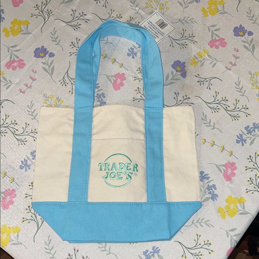 Trader Joe’s mini Light Blue Canvas Tote Bag
